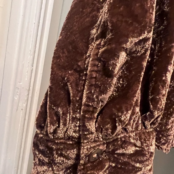 Anthropologie Pilcro Brown Velvet V-Neck Blouse - 3X NWOT - Picture 4 of 6